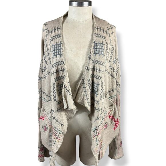 Johnny Was JWLA Biya Embroidered Cardigan Sweater Duster XS Tribal Boho Festival - Picture 2 of 9